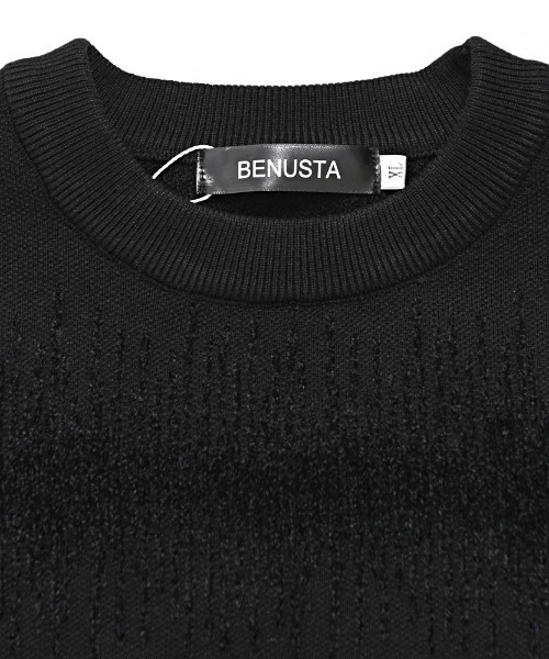 BENUSTA（ベヌスタ）の「『BENUSTA/ベヌスタ』ジグザグデザインニット【GC】（ニット/セーター・メンズ・ブラック/ホワイト・XL/L）」の11枚目の写真