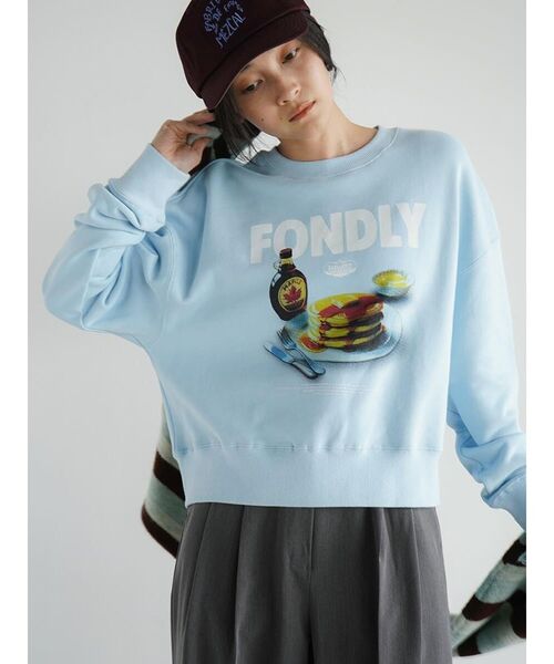 FIKA.(フィーカ)の「Pancake print sweatshirt(スウェット・レディース・ライトグレー/ブラウン/ライトブルー・MEDIUM)」の5枚目の写真