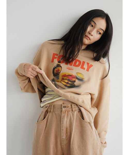 FIKA.(フィーカ)の「Pancake print sweatshirt(スウェット・レディース・ライトグレー/ブラウン/ライトブルー・MEDIUM)」の2枚目の写真
