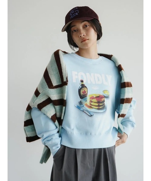 FIKA.(フィーカ)の「Pancake print sweatshirt(スウェット・レディース・ライトグレー/ブラウン/ライトブルー・MEDIUM)」の3枚目の写真