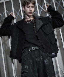 Maison ULA（メゾンウラ）の「【Maison ULA】ツイードライダースジャケット（Tシャツ/カットソー）」