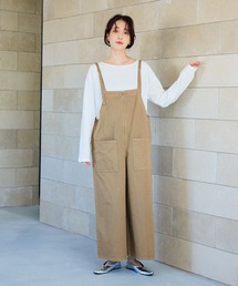 レディースのオールインワン・サロペット（ベージュ系）ファッション