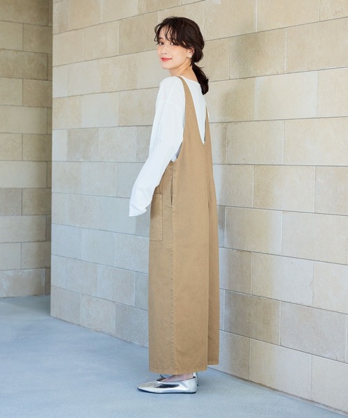 studio CLIP（スタディオクリップ）の「ダブルフロントデニムサロペット[プチサイズあり]《CLIP denim》（サロペット/オーバーオール・レディース・ベージュ/ブラック/ライトブルー・PF/FREE）」の11枚目の写真