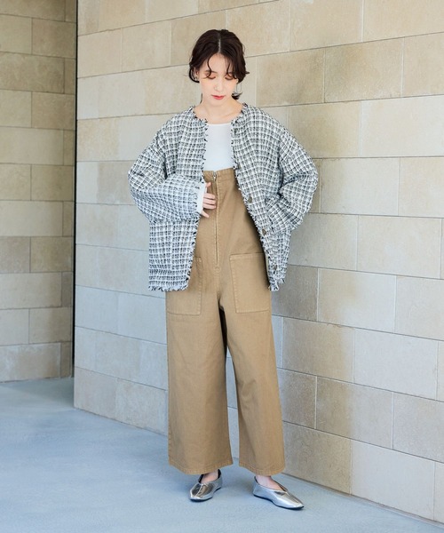 studio CLIP（スタディオクリップ）の「ダブルフロントデニムサロペット[プチサイズあり]《CLIP denim》（サロペット/オーバーオール・レディース・ベージュ/ブラック/ライトブルー・PF/FREE）」の13枚目の写真