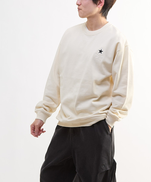 CONVERSE TOKYO（コンバーストウキョウ）の「ONEPOINT STAR★ EMBROIDERED SWEAT（スウェット・レディース・ホワイト/サックスブルー/ブラック・MEDIUM/SMALL）」の4枚目の写真