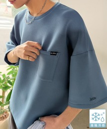 Java（ジャバ）の「《JaVaジャバコラボ》【接触冷感機能付き】肌に触れるたびヒンヤリとした着心地。胸ポケット付き ドレープポンチ素材 オーバーサイズTシャツ（Tシャツ/カットソー）」