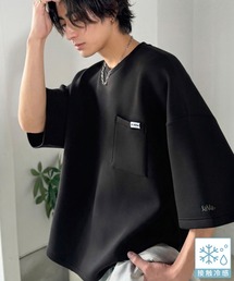 Java（ジャバ）の「《JaVaジャバコラボ》【接触冷感機能付き】肌に触れるたびヒンヤリとした着心地。胸ポケット付き ドレープポンチ素材 オーバーサイズTシャツ（Tシャツ/カットソー）」