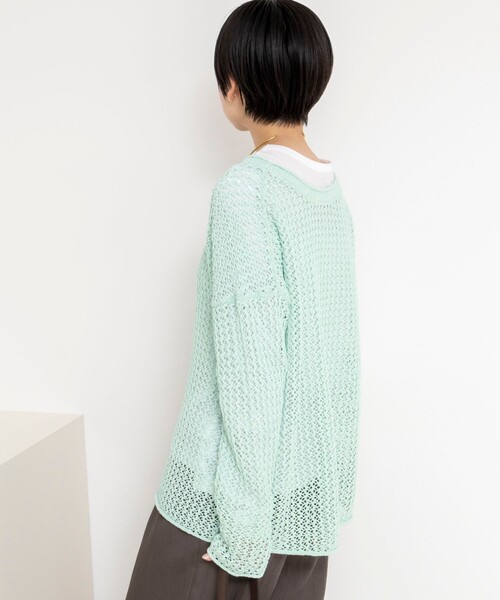 NOLLEY’S(ノーリーズ)の「《手洗い可能》ペーパーヤーンメッシュプルオーバー(ニット/セーター・レディース・ミント/ダークブラウン/アイボリー/ベビーピンク・FREE)」の18枚目の写真