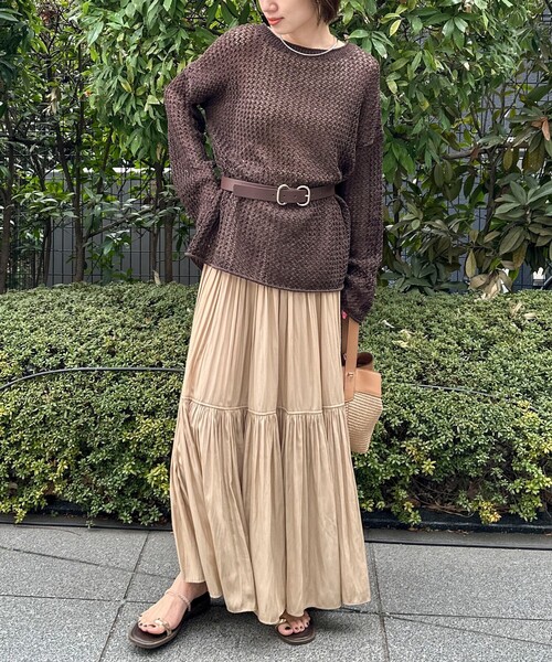 NOLLEY’S(ノーリーズ)の「《手洗い可能》ペーパーヤーンメッシュプルオーバー(ニット/セーター・レディース・ミント/ダークブラウン/アイボリー/ベビーピンク・FREE)」の20枚目の写真