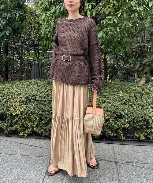 NOLLEY’S(ノーリーズ)の「《手洗い可能》ペーパーヤーンメッシュプルオーバー(ニット/セーター・レディース・ミント/ダークブラウン/アイボリー/ベビーピンク・FREE)」の21枚目の写真