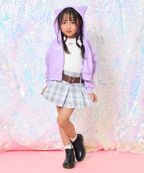 ANAP kids（アナップキッズ）の「ネコ耳付　スウェットジップパーカー【別売りセットアップ】（パーカー・キッズ・ライトピンク/ラベンダー/ブラック・110/120/130）」の17枚目の写真