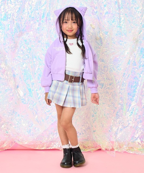 ANAP kids（アナップキッズ）の「ネコ耳付　スウェットジップパーカー【別売りセットアップ】（パーカー・キッズ・ライトピンク/ラベンダー/ブラック・110/120/130）」の10枚目の写真