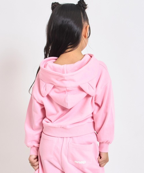 ANAP kids（アナップキッズ）の「ネコ耳付　スウェットジップパーカー【別売りセットアップ】（パーカー・キッズ・ライトピンク/ラベンダー/ブラック・110/120/130）」の7枚目の写真