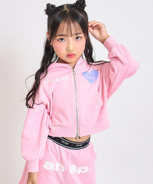 ANAP kids（アナップキッズ）の「ネコ耳付　スウェットジップパーカー【別売りセットアップ】（パーカー・キッズ・ライトピンク/ラベンダー/ブラック・110/120/130）」の11枚目の写真