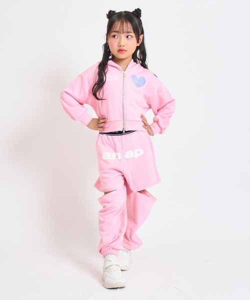 ANAP kids（アナップキッズ）の「ネコ耳付　スウェットジップパーカー【別売りセットアップ】（パーカー・キッズ・ライトピンク/ラベンダー/ブラック・110/120/130）」の8枚目の写真