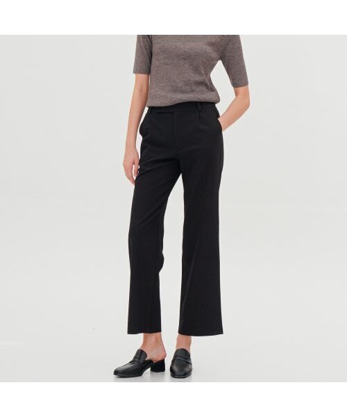 ACUD(アクド)の「Semi Wide Slacks _Black(スラックス・レディース・ブラック・S/M/L)」の1枚目の写真