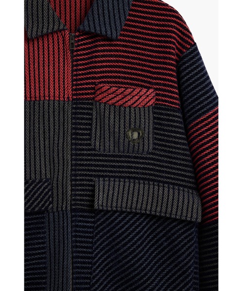 Desigual(デシグアル)の「バイカラー ニット ジャケット / リブ編み(チェスターコート・メンズ・レッド・M/L/XL/S)」の8枚目の写真