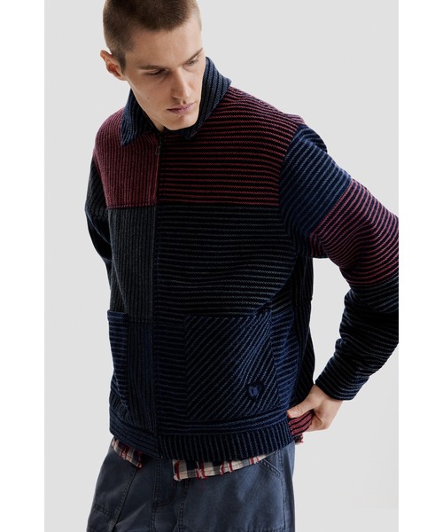 Desigual(デシグアル)の「バイカラー ニット ジャケット / リブ編み(チェスターコート・メンズ・レッド・M/L/XL/S)」の6枚目の写真