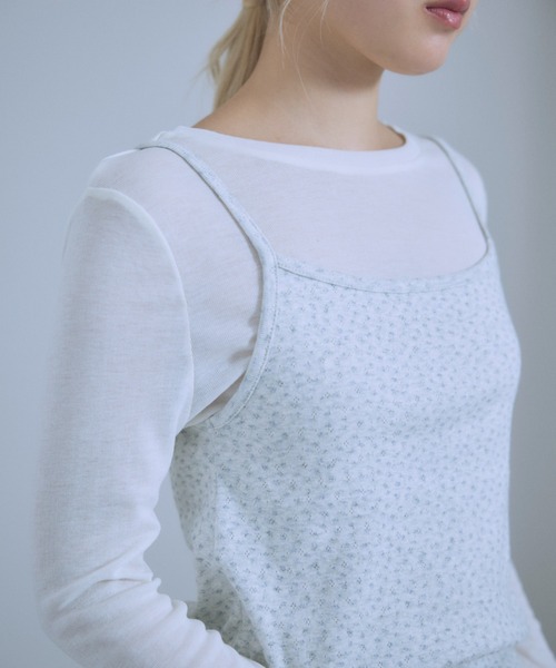 EN NEUME（エンノイム）の「Sheer Boat-Neck Pullover（Tシャツ/カットソー・レディース・ライトグレー/ブラック/オフホワイト・FREE）」の8枚目の写真