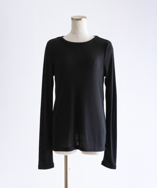 EN NEUME（エンノイム）の「Sheer Boat-Neck Pullover（Tシャツ/カットソー・レディース・ライトグレー/ブラック/オフホワイト・FREE）」の17枚目の写真