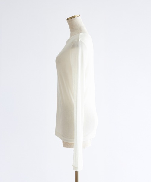 EN NEUME（エンノイム）の「Sheer Boat-Neck Pullover（Tシャツ/カットソー・レディース・ライトグレー/ブラック/オフホワイト・FREE）」の14枚目の写真