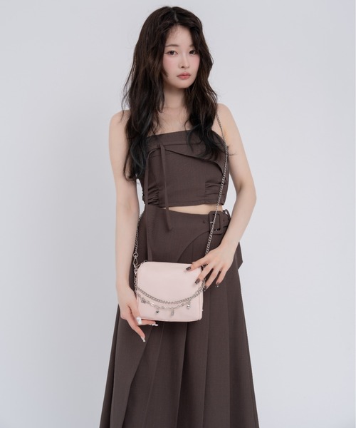 mellowneon（メロウネオン）の「ビスチェプリーツスカートセットアップ（セットアップ・レディース・グレー/ブラウン・FREE）」の18枚目の写真