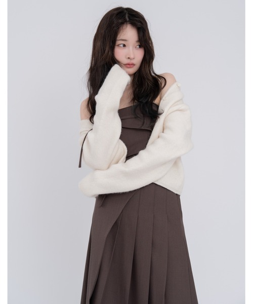 mellowneon（メロウネオン）の「ビスチェプリーツスカートセットアップ（セットアップ・レディース・グレー/ブラウン・FREE）」の22枚目の写真