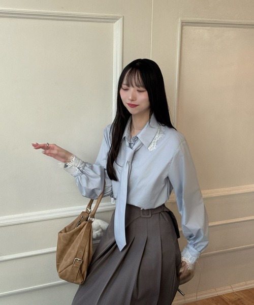 mellowneon（メロウネオン）の「ビスチェプリーツスカートセットアップ（セットアップ・レディース・グレー/ブラウン・FREE）」の8枚目の写真