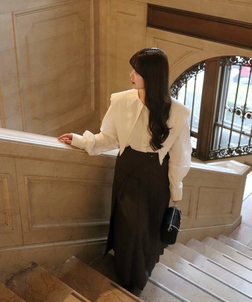 mellowneon（メロウネオン）の「ビスチェプリーツスカートセットアップ（セットアップ・レディース・グレー/ブラウン・FREE）」の15枚目の写真