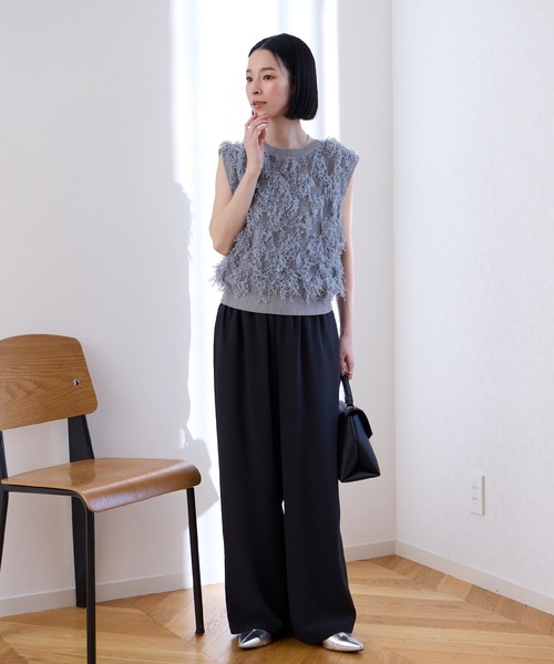 Aunely（オーネリー）の「【Aunely】涼しげ エフォートレス イージー ワイドパンツ＜YOSOOIシリーズ＞（その他パンツ・レディース・ブラック系/ブラック系1/ブラウン/ベージュ/アイボリー系/グレー/ホワイト系/ブラック・L/M/S）」の21枚目の写真