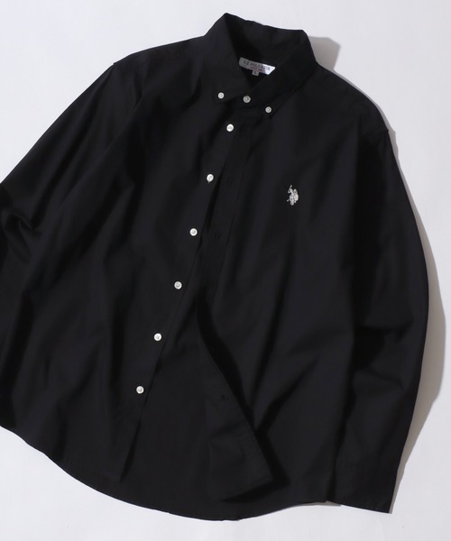 U.S. POLO ASSN.(ユーエスポロアッスン)の「U.S. POLO ASSN./ユーエスポロアッスン ワンポイント刺繍 ブロード デニム 無地 チェック ストライプ ボタンダウン 長袖シャツ レディース メンズ(シャツ/ブラウス・メンズ・ホワイト/ライトブルー/ブルー系その他/ブルー系その他2/ブラック/インディゴブルー・LL/M/L)」の1枚目の写真