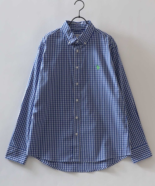 U.S. POLO ASSN.(ユーエスポロアッスン)の「U.S. POLO ASSN./ユーエスポロアッスン ワンポイント刺繍 ブロード デニム 無地 チェック ストライプ ボタンダウン 長袖シャツ レディース メンズ(シャツ/ブラウス・メンズ・ホワイト/ライトブルー/ブルー系その他/ブルー系その他2/ブラック/インディゴブルー・LL/M/L)」の12枚目の写真