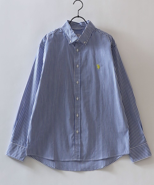U.S. POLO ASSN.(ユーエスポロアッスン)の「U.S. POLO ASSN./ユーエスポロアッスン ワンポイント刺繍 ブロード デニム 無地 チェック ストライプ ボタンダウン 長袖シャツ レディース メンズ(シャツ/ブラウス・メンズ・ホワイト/ライトブルー/ブルー系その他/ブルー系その他2/ブラック/インディゴブルー・LL/M/L)」の11枚目の写真
