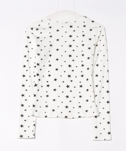 Ritzy(リッツィー)の「Y2K星柄&ロゴデザインVネックロングスリーブTシャツ(Tシャツ/カットソー・レディース・ホワイト/グレー・M/L)」の11枚目の写真