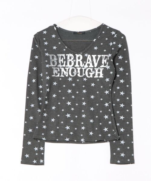 Ritzy(リッツィー)の「Y2K星柄&ロゴデザインVネックロングスリーブTシャツ(Tシャツ/カットソー・レディース・ホワイト/グレー・M/L)」の13枚目の写真