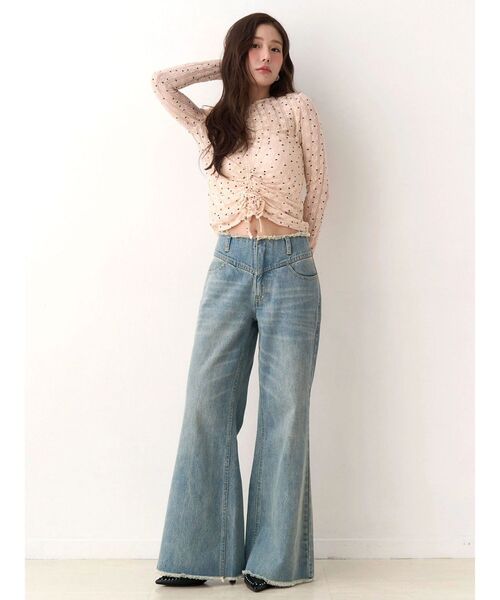 CALNAMUR（カルナムール）の「ドットフラワージャカードトップス（Tシャツ/カットソー・レディース・アイボリー/ブラック/ピンク・FREE）」の18枚目の写真