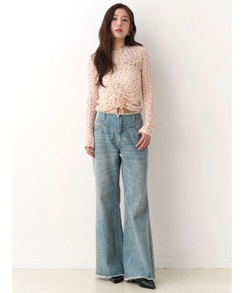 CALNAMUR（カルナムール）の「ドットフラワージャカードトップス（Tシャツ/カットソー・レディース・アイボリー/ブラック/ピンク・FREE）」の19枚目の写真