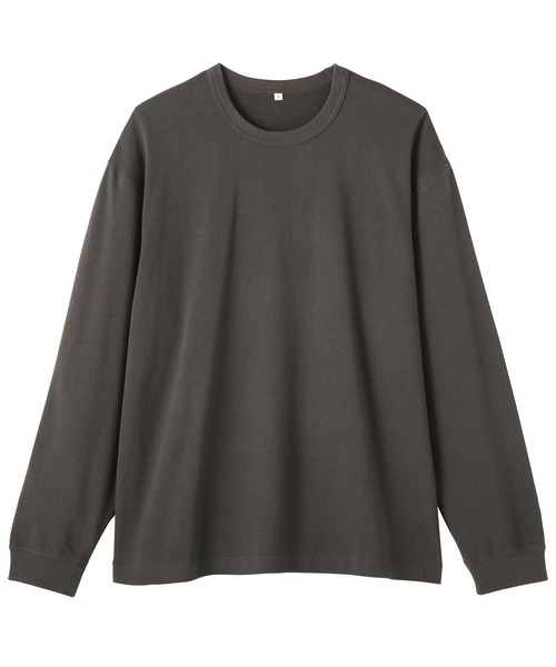 MUJI Labo（ムジラボ）の「〔MUJI Labo〕紳士　昔ながらの製法で編み立てたミニ裏毛クルーネック長袖Ｔシャツ（Tシャツ/カットソー・メンズ・チャコールグレー/ダークネイビー/ライトグレー・L/M/S/XL）」の5枚目の写真