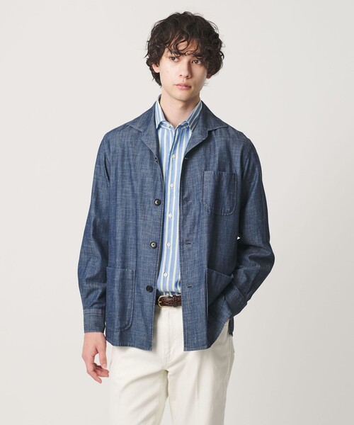 GUY ROVER（ギローバー）の「＜GUY ROVER＞ ストライプ シャツ（シャツ/ブラウス・メンズ・コバルトブルー・L/M/S）」の15枚目の写真