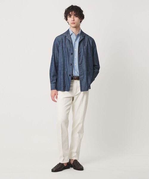 GUY ROVER（ギローバー）の「＜GUY ROVER＞ ストライプ シャツ（シャツ/ブラウス・メンズ・コバルトブルー・L/M/S）」の14枚目の写真