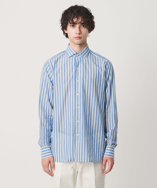 GUY ROVER（ギローバー）の「＜GUY ROVER＞ ストライプ シャツ（シャツ/ブラウス・メンズ・コバルトブルー・L/M/S）」の13枚目の写真