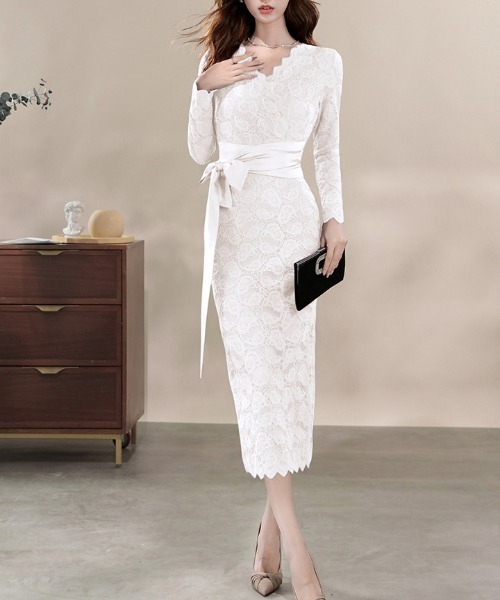 FREE STYLISTS(フリー スタイリスト)の「YUGA_YGMC All-lace V-neck dress(ドレス・レディース・パープル/オフホワイト・S/M/L/XL)」の22枚目の写真