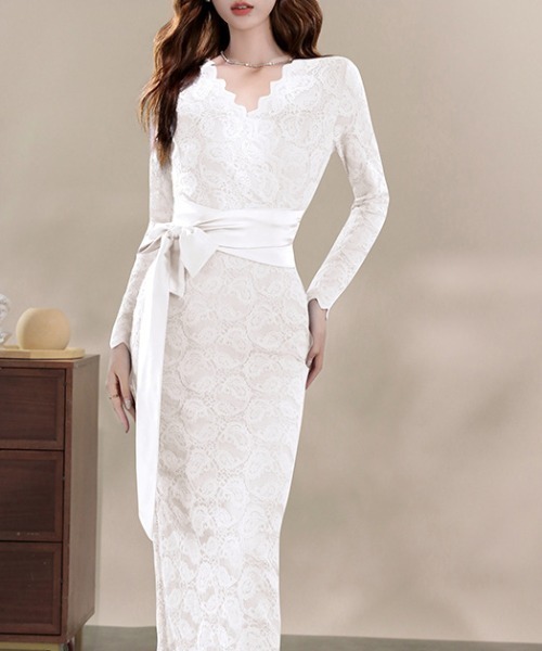 FREE STYLISTS(フリー スタイリスト)の「YUGA_YGMC All-lace V-neck dress(ドレス・レディース・パープル/オフホワイト・S/M/L/XL)」の19枚目の写真