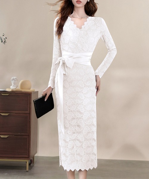 FREE STYLISTS(フリー スタイリスト)の「YUGA_YGMC All-lace V-neck dress(ドレス・レディース・パープル/オフホワイト・S/M/L/XL)」の20枚目の写真