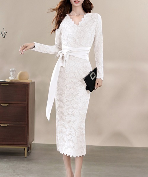 FREE STYLISTS(フリー スタイリスト)の「YUGA_YGMC All-lace V-neck dress(ドレス・レディース・パープル/オフホワイト・S/M/L/XL)」の21枚目の写真