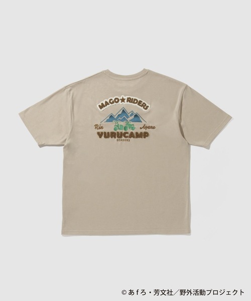 Mac-House(マックハウス)の「ゆるキャン△バック刺繍プリントTシャツ(Tシャツ/カットソー・メンズ・ベージュ・M/L/XL)」の1枚目の写真