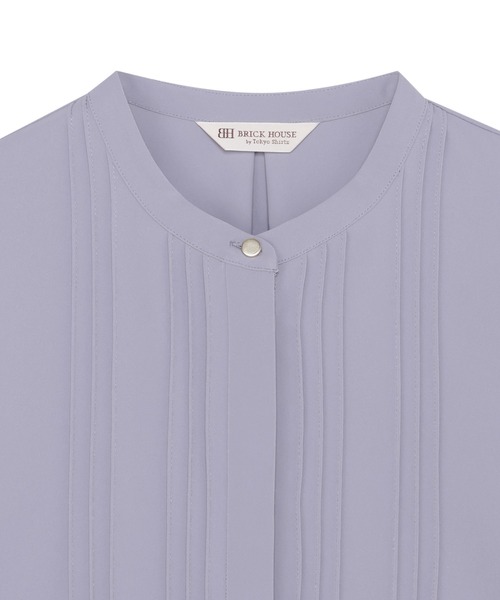 TOKYO SHIRTS(トウキョウシャツ)の「シルキーサテン ピンタック ブラウス(シャツ/ブラウス・レディース・ベージュ/ブルー・M/L)」の10枚目の写真