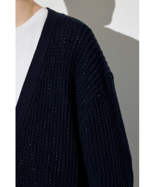 AZUL by moussy（アズールバイマウジー）の「ニットメッシュカーディガン（カーディガン/ボレロ・メンズ・ブラック/サックスブルー/ダークベージュ・MEDIUM/LARGE）」の13枚目の写真