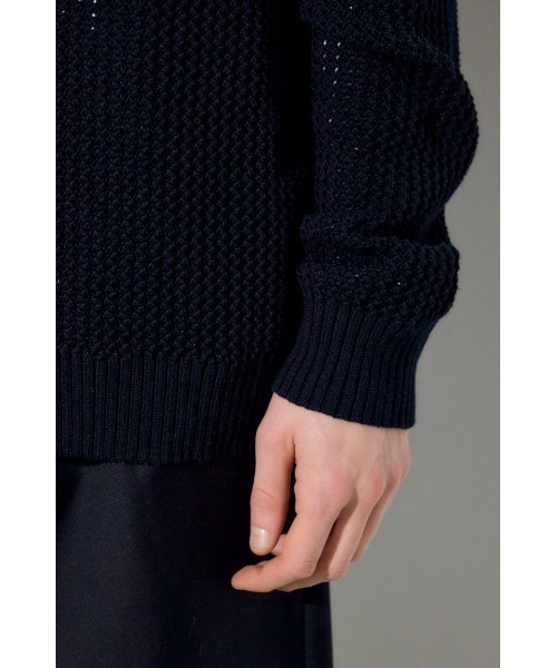 AZUL by moussy（アズールバイマウジー）の「ニットメッシュカーディガン（カーディガン/ボレロ・メンズ・ブラック/サックスブルー/ダークベージュ・MEDIUM/LARGE）」の14枚目の写真