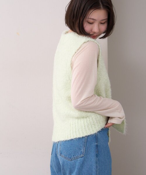 WILLOW（ウィロー）の「【willow】コンパクトチュールヤーンベスト（ニット/セーター・レディース・ミント/イエロー・ONE SIZE）」の5枚目の写真